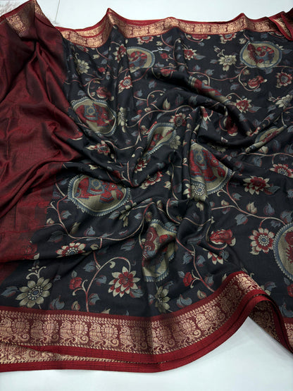 Budget friendly Kalamkari Dola
Silk saree