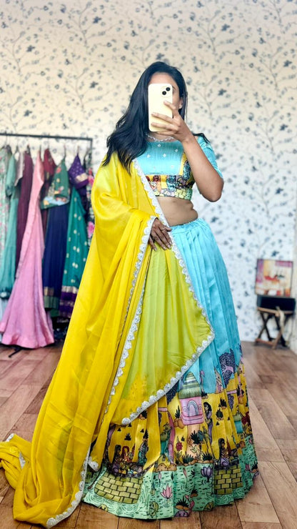 Vasudha Kalamkari desginer art lehenga