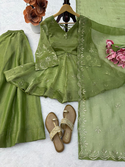 3 in one salsa silk Anarakali style gown