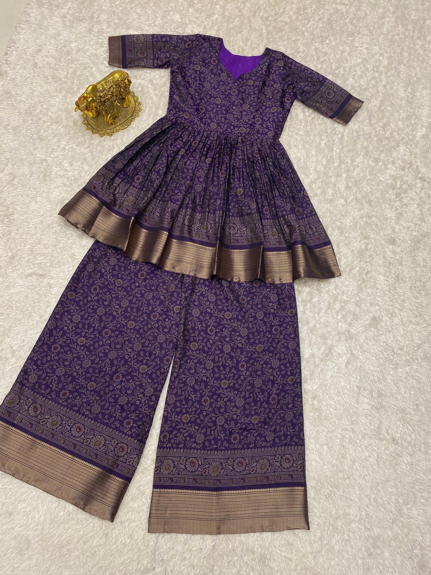 Peplum kurti flowy palazzo co-ord sets
