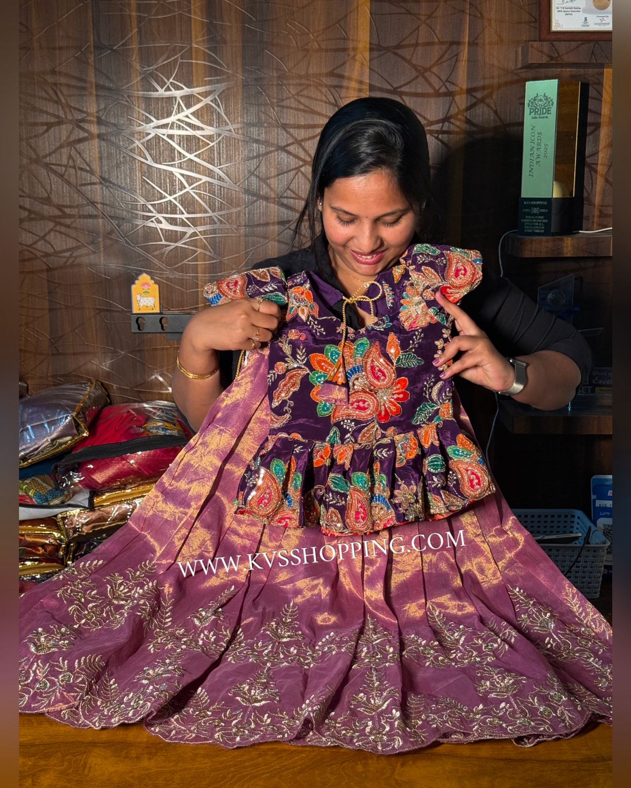 Kids south tissue soft cute crop top style lehenga