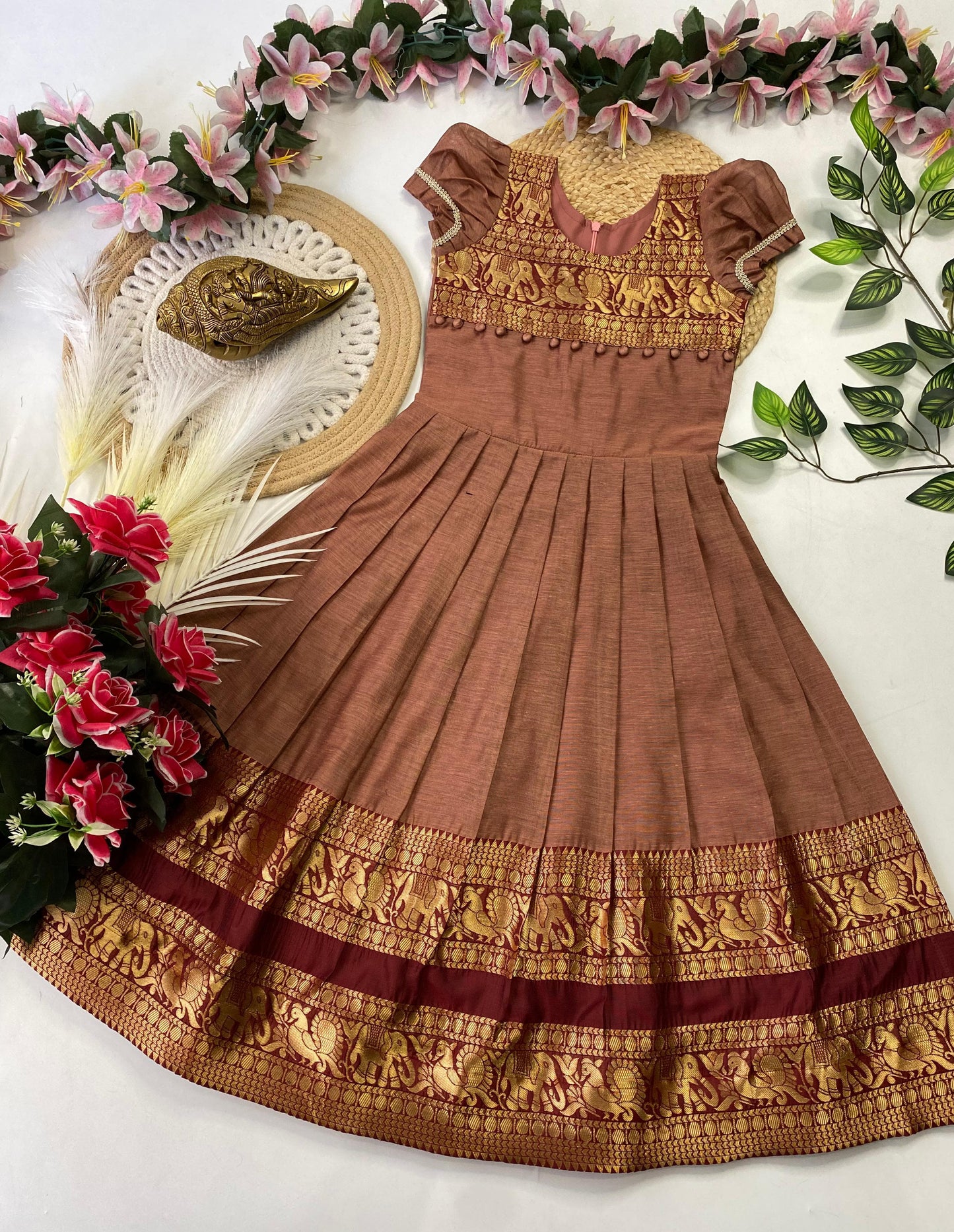 Kids Narayapet silk pattu gowns