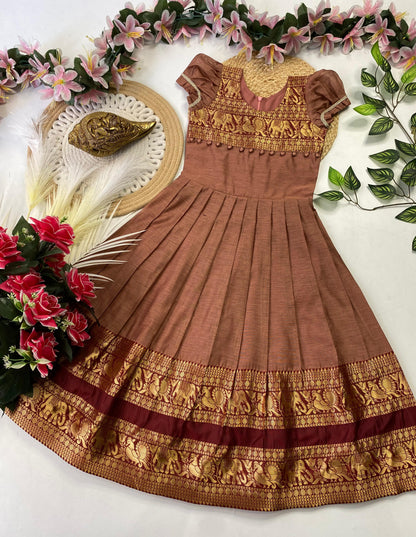 Kids Narayapet silk pattu gowns
