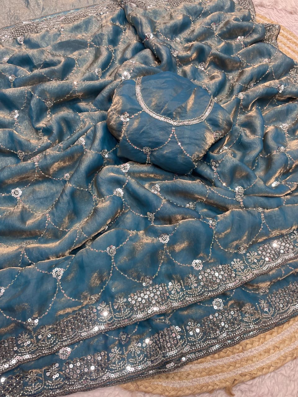 Fendy party luxe beads sarees