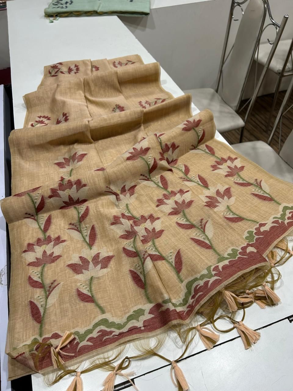 Munga Jamdani  Cotton Classic Resham Budget saree