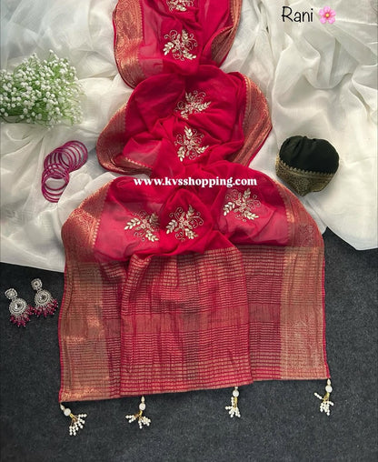 Shimmer Desginer Chinon Trendy Saree