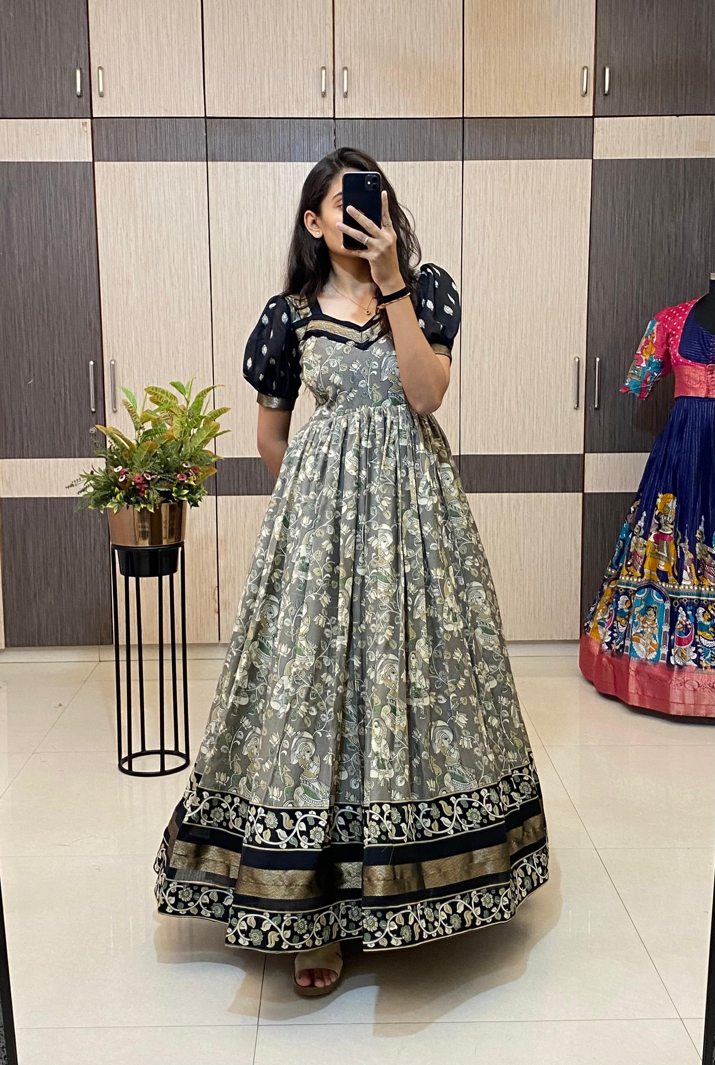 Mul cotton Kalakmari Gowns classic Insta