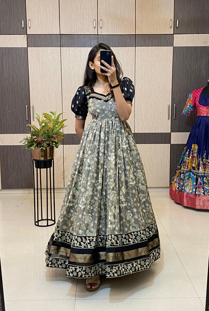 Mul cotton Kalakmari Gowns classic Insta