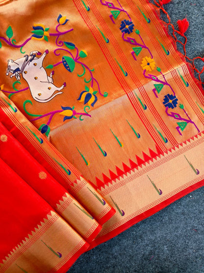 Budget Tussar Paithani weaving sarees