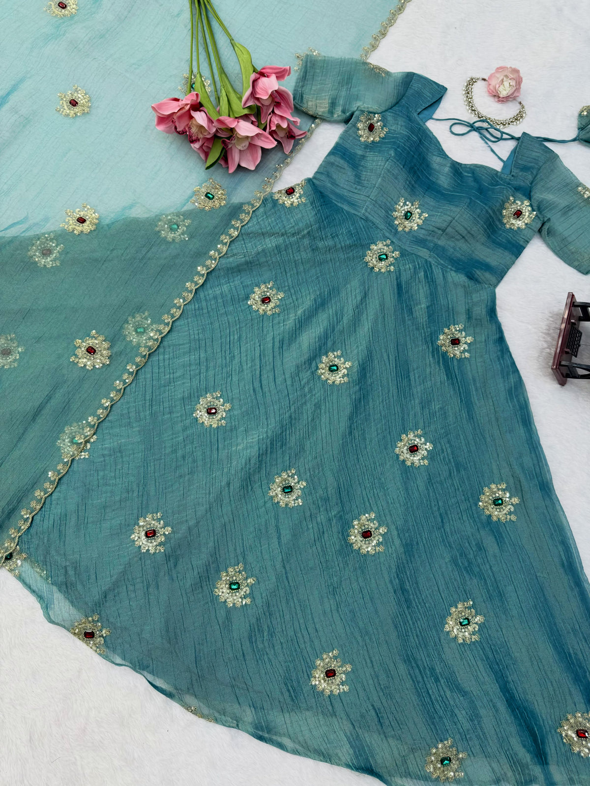 Salsa silk Anarakali Designer gown