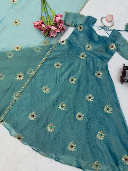 Salsa silk Anarakali Designer gown