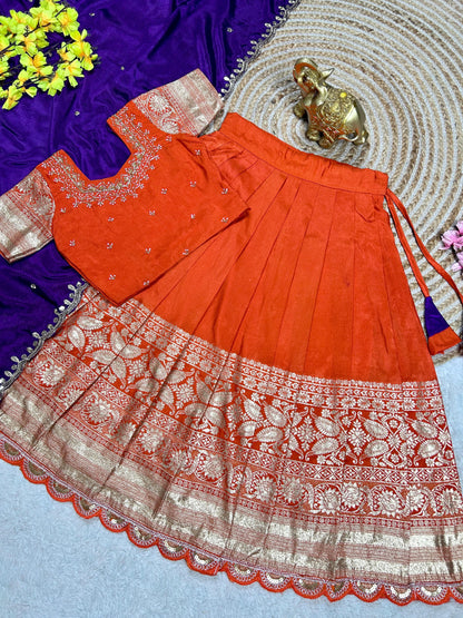 Dassehra Fanta Lehenga for kids