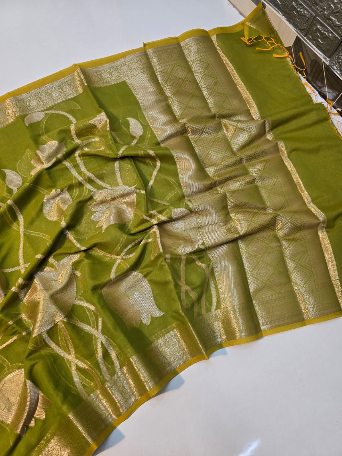 Banarasi mul cotton silk jaal pattern sarees