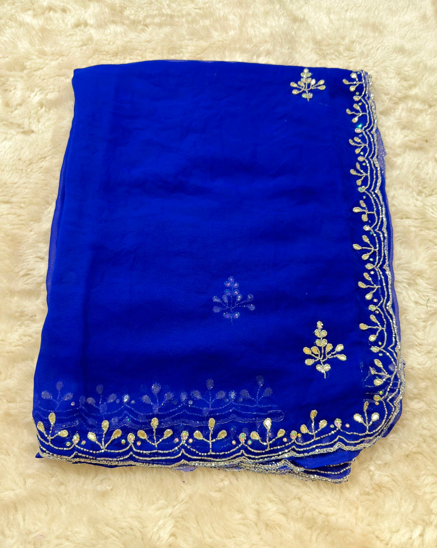 Rainbow colour georgette kardhana  trending work sarees