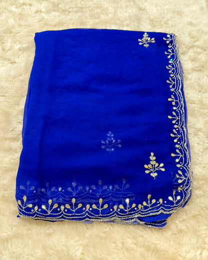 Rainbow colour georgette kardhana  trending work sarees