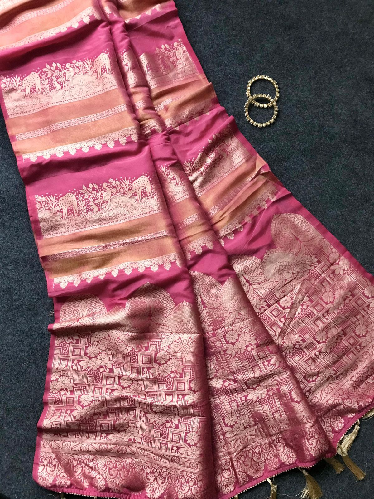 Trendy Khadi Georgette semi soft saree