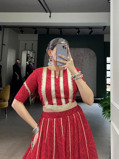 Bandhini  chiffon  Dandiya Lehenga set