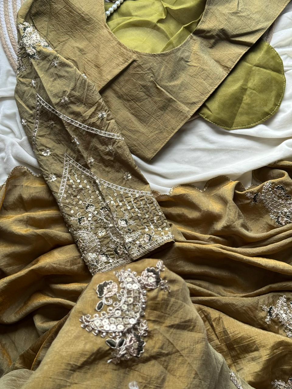 Sana Pro Silk with Masterpiece Coding Work with stitched blouse