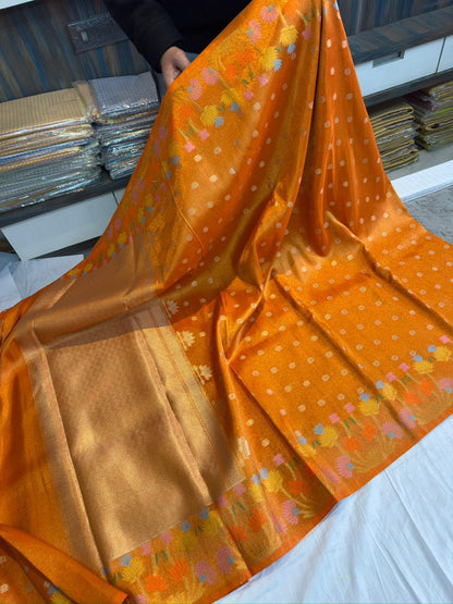 Vintage semi soft Dupion designer saree