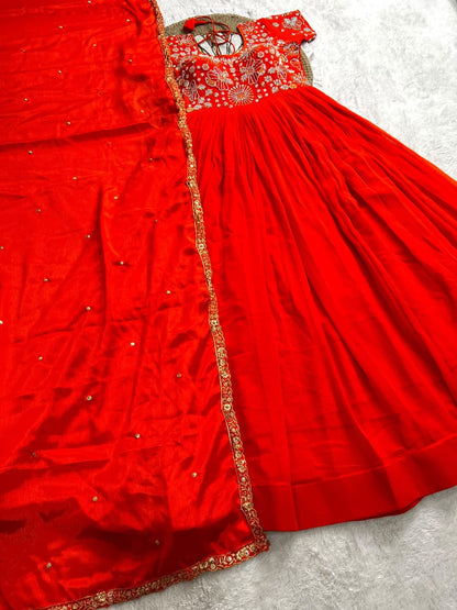 Trending Maggam work soft georgette gowns