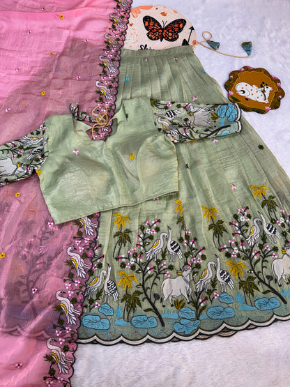 Gold crush pichwai work designer lehenga