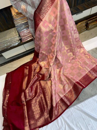 Dupion Pure vintage vibe pattu saree