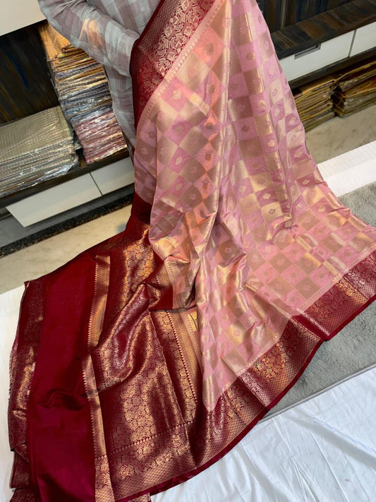 Dupion Pure vintage vibe pattu saree