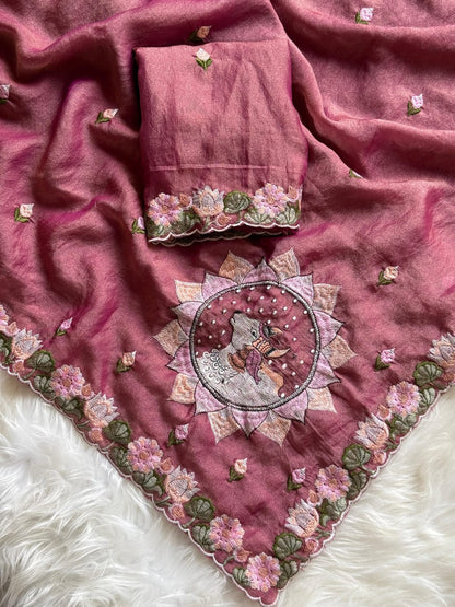 Premium floral embroidery cutwork budget classic saree