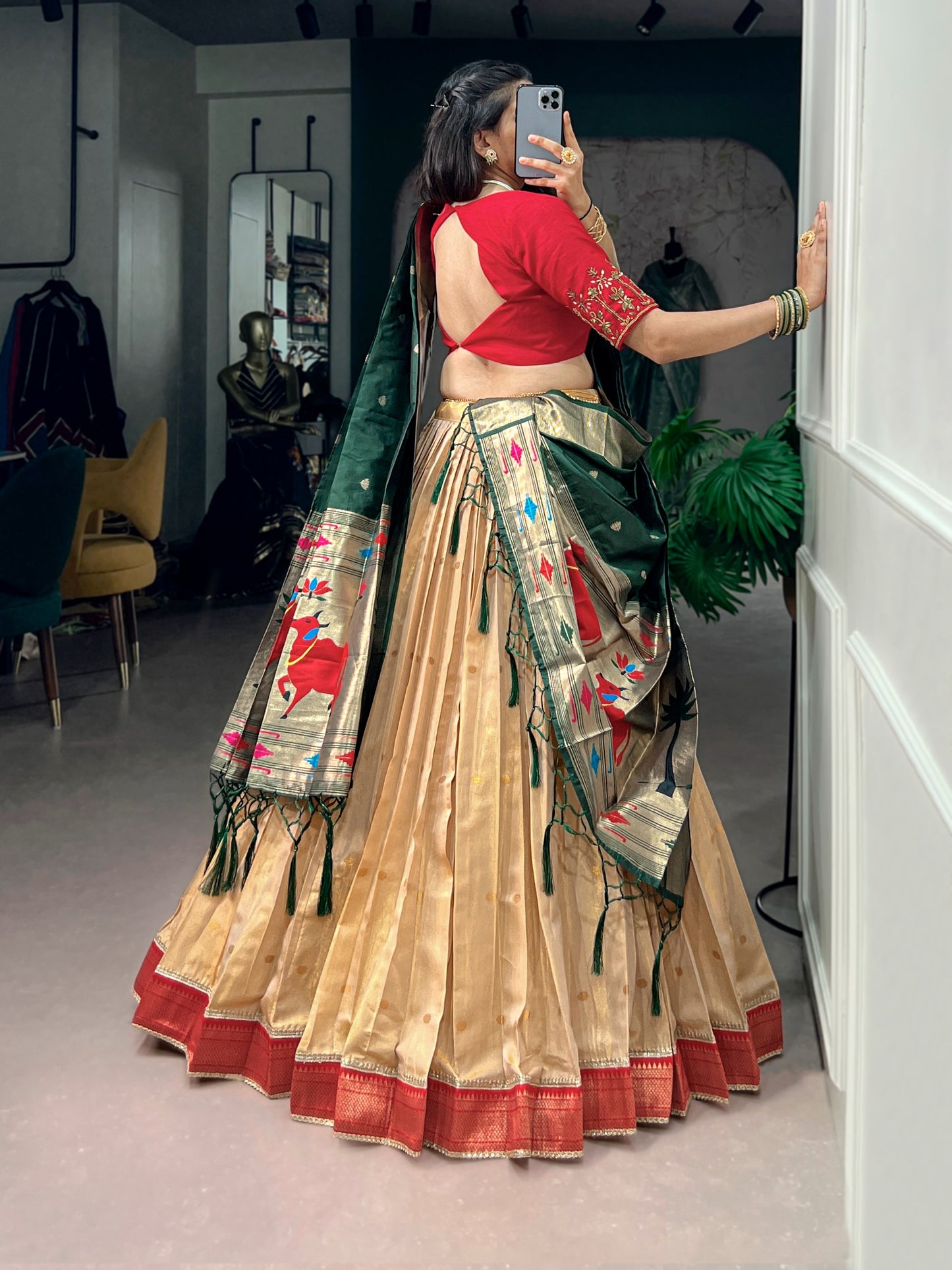 Paithani elegance lehenga for festive celebration.