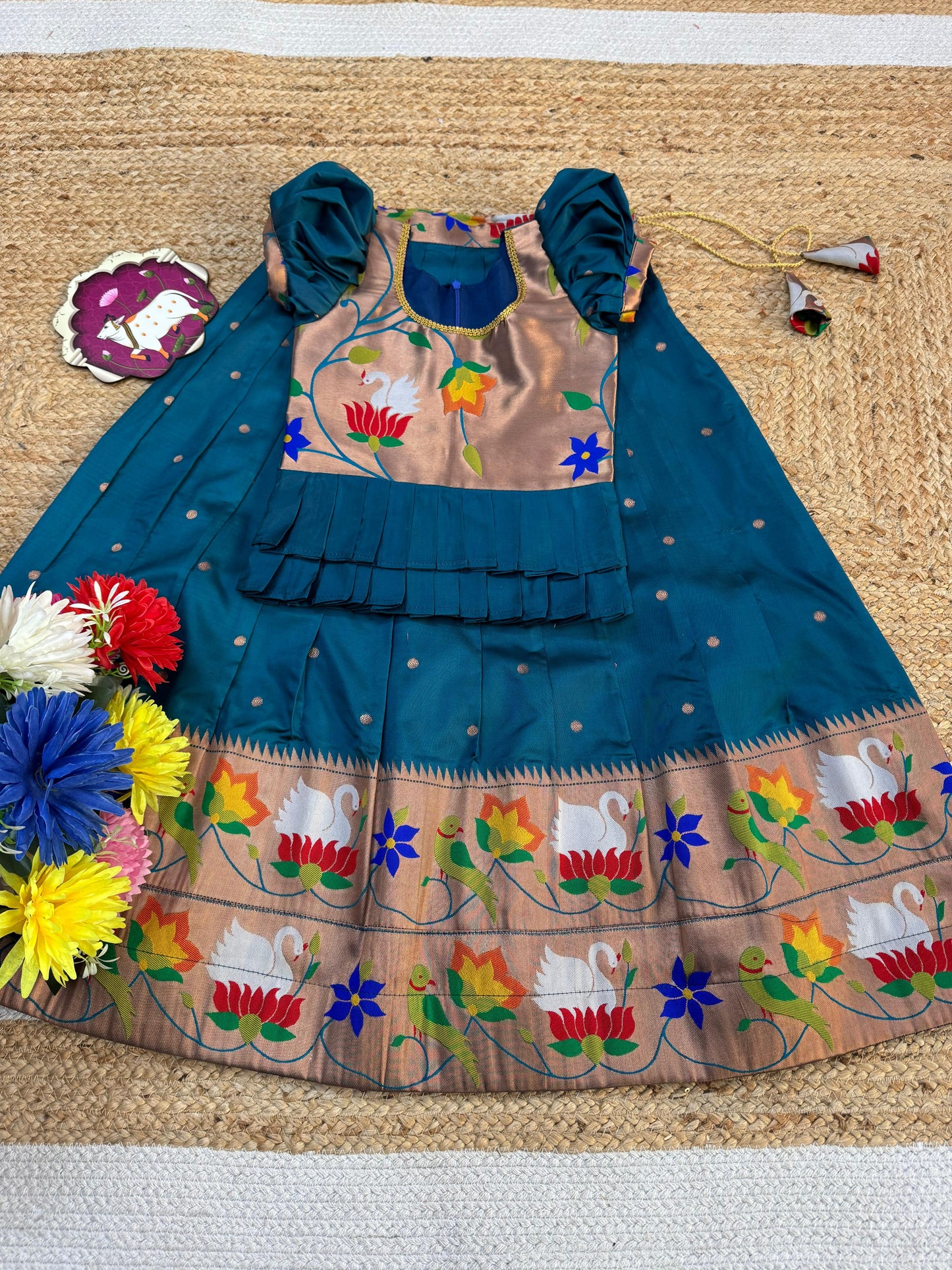 Kids cute paithani temple wear sets