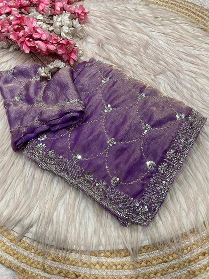 Fendy party luxe beads sarees