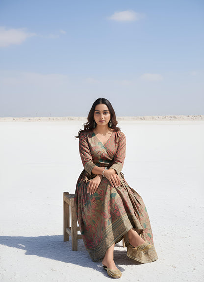 Kalamkari Print Anarkali Gowns