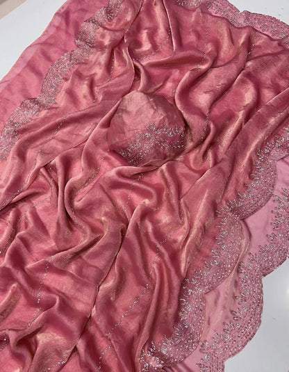 Chiffon work saree