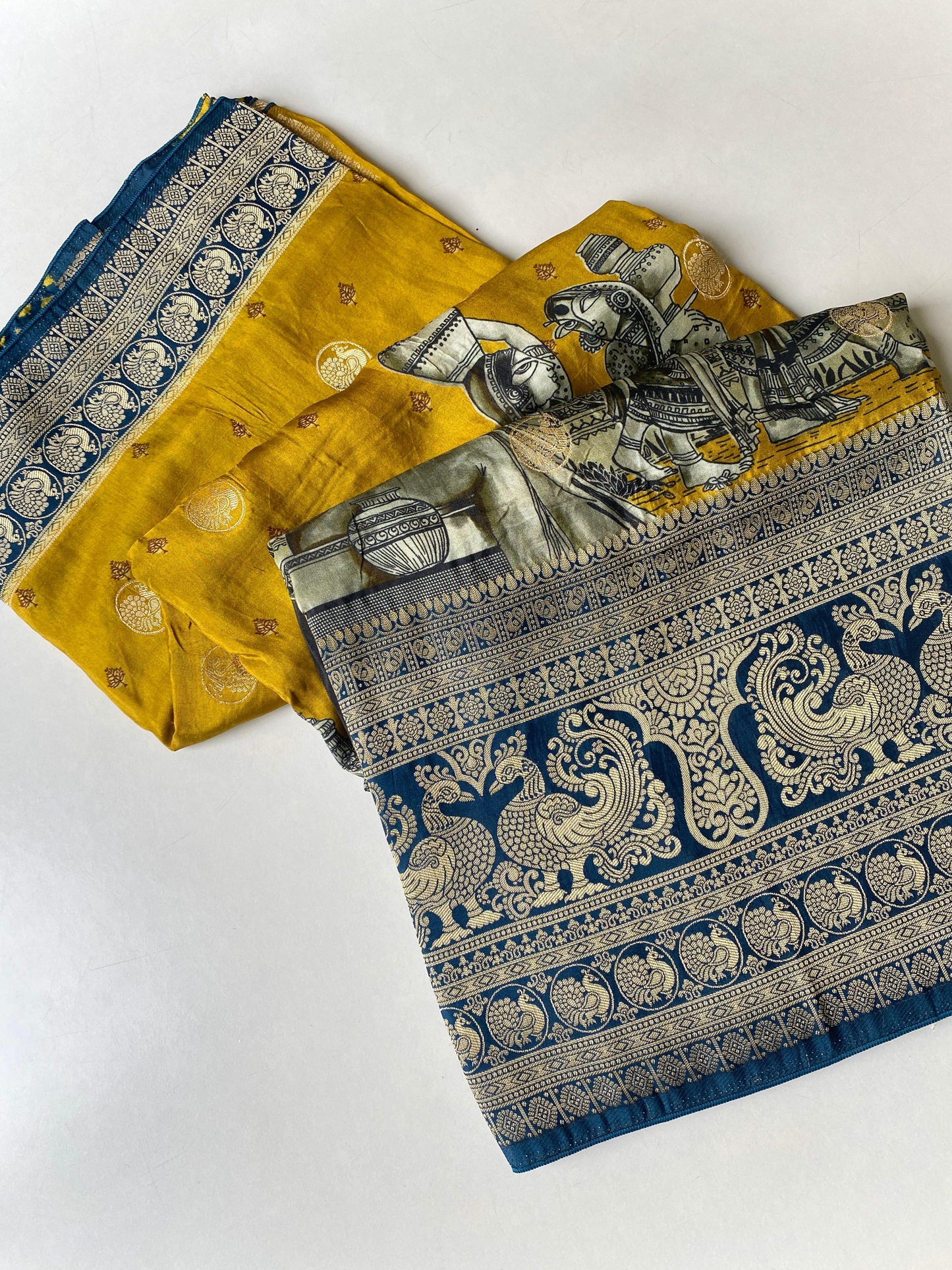 Kalmkari Bandhini fusion  luxe georgette saree