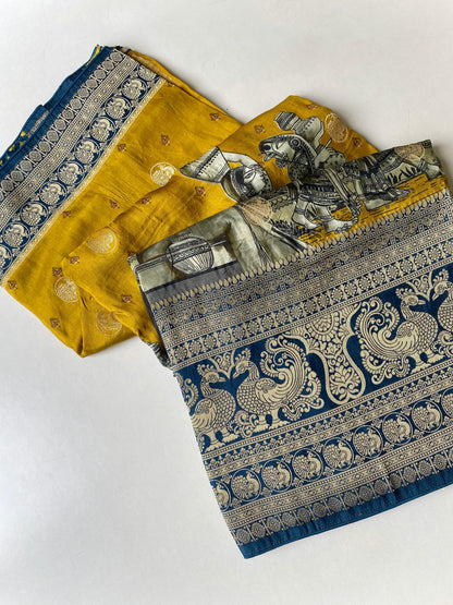 Kalmkari Bandhini fusion  luxe georgette saree