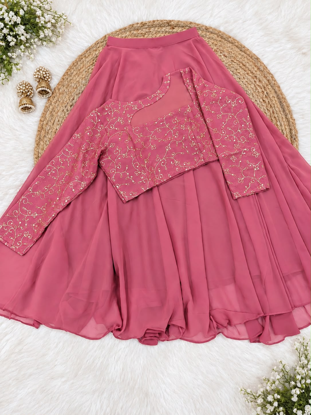 Crop top style (Anarakali ) gown stylish work sets