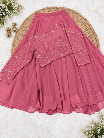Crop top style (Anarakali ) gown stylish work sets