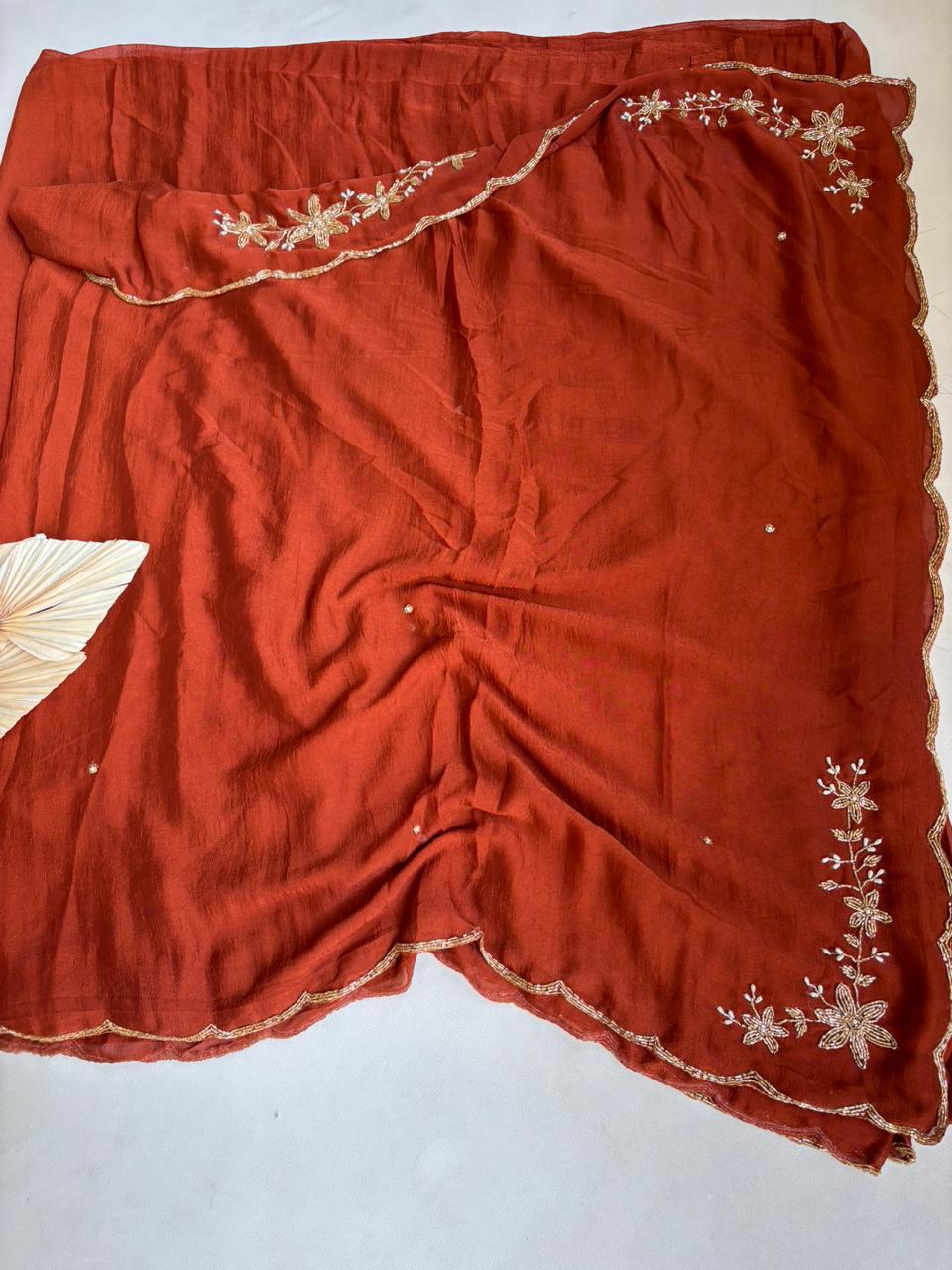 Soft Trend rangoli crush saree with  stitched blouse