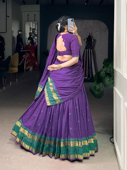 Chanderi cotton half saree Lehenga