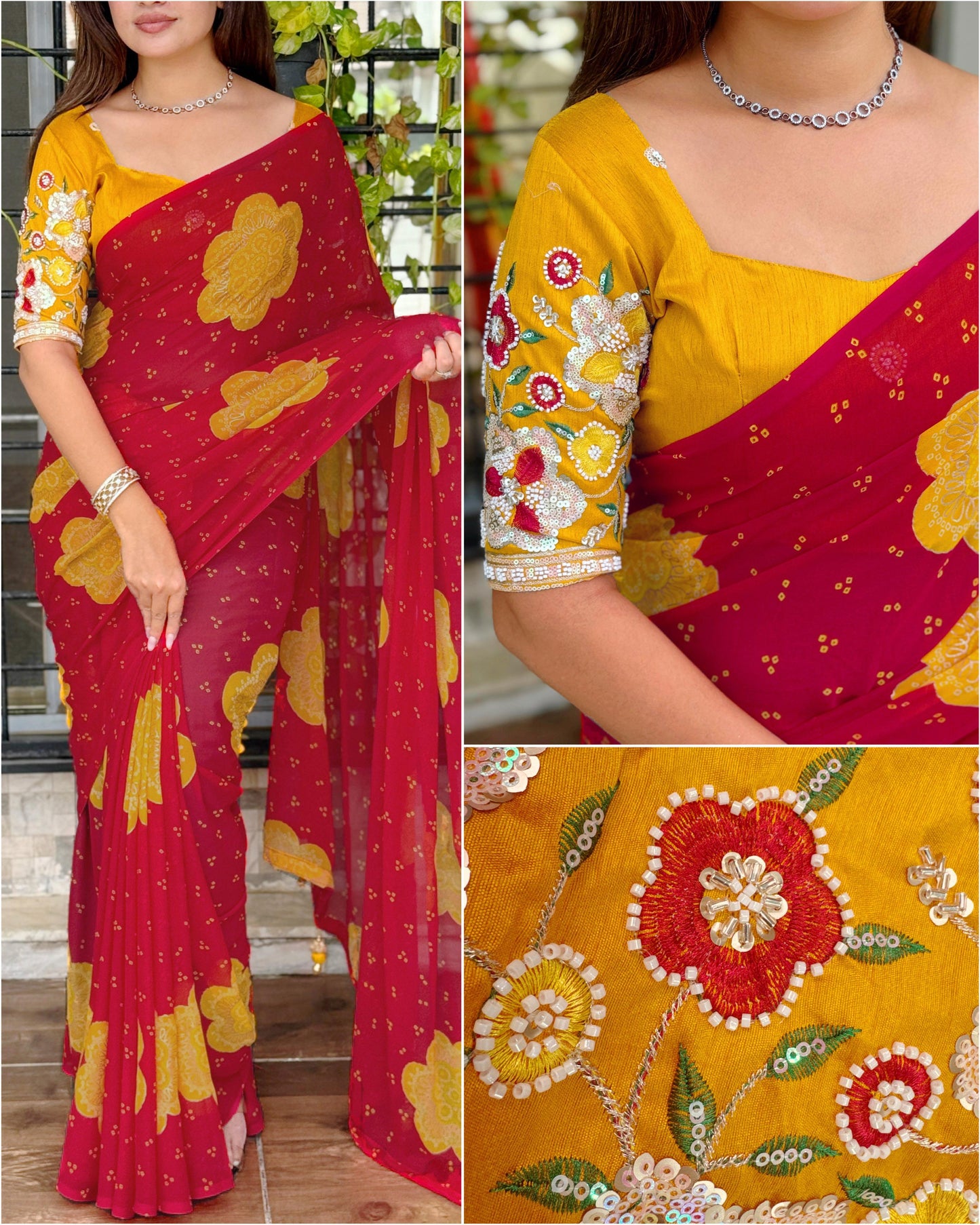 Budget Heritage Bandhej Saree with Handcrafted Elegance ✨