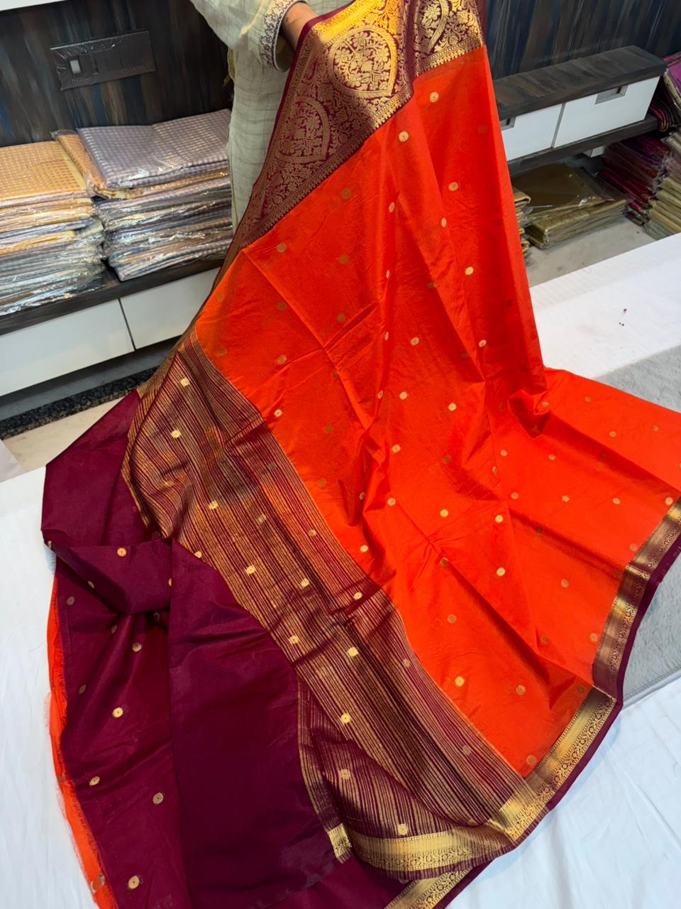 Vintage Dupion soft silk weaving sarees