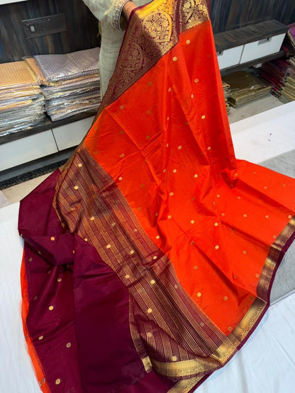 Vintage Dupion soft silk weaving sarees