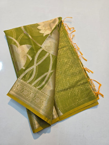 Banarasi mul cotton silk jaal pattern sarees