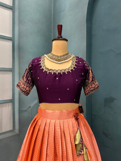 Kanchipuram Checks Designer lehenga set