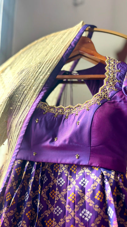 Maggam work indo western style lehenga