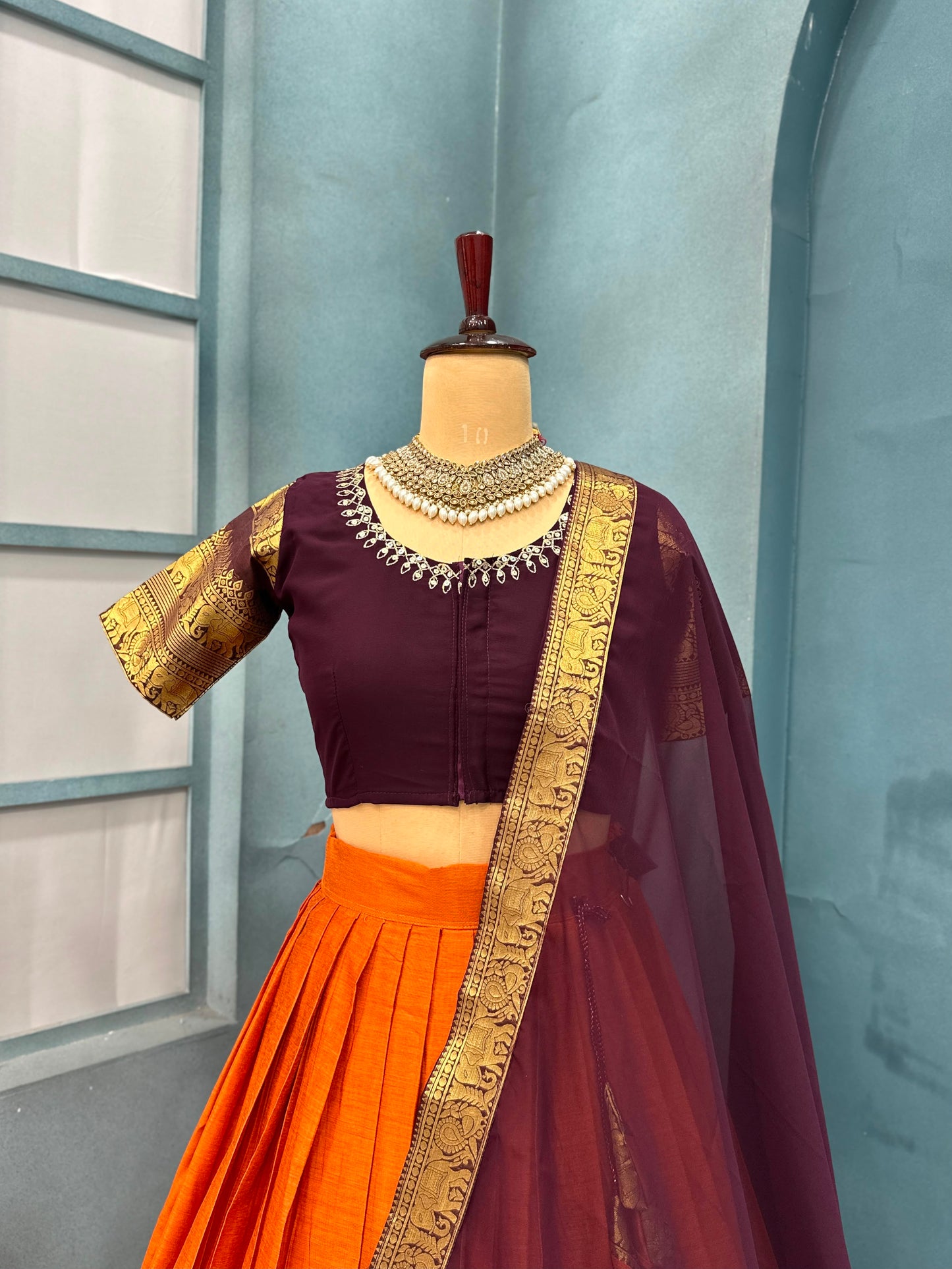 Kanjipuram Kollam Designer Sravanamasam lehenga