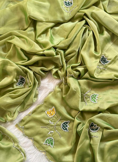 Handwork budget saree with stitched blouse