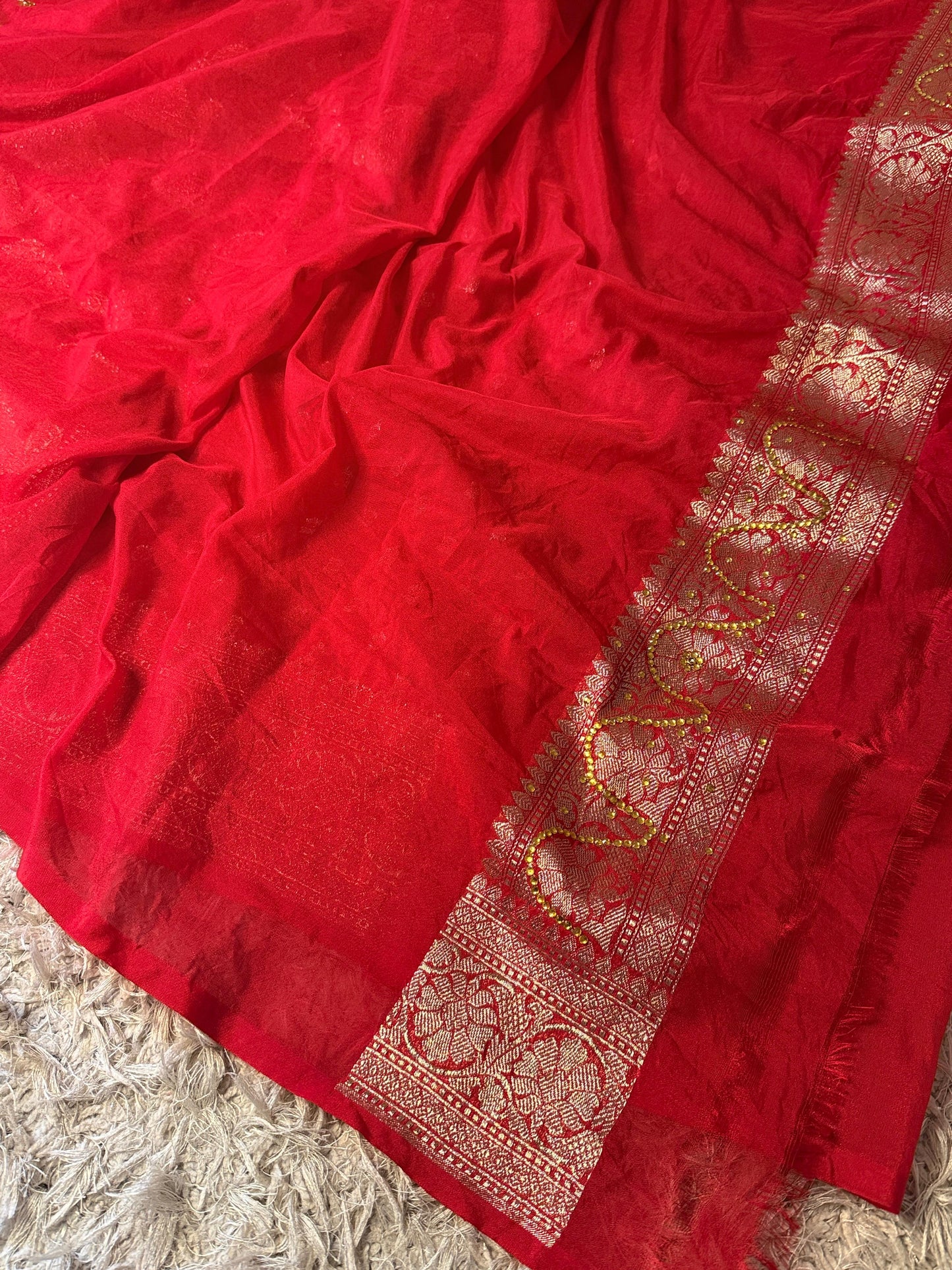 Semi pattu style semi Khadi Kayan Georgette saree