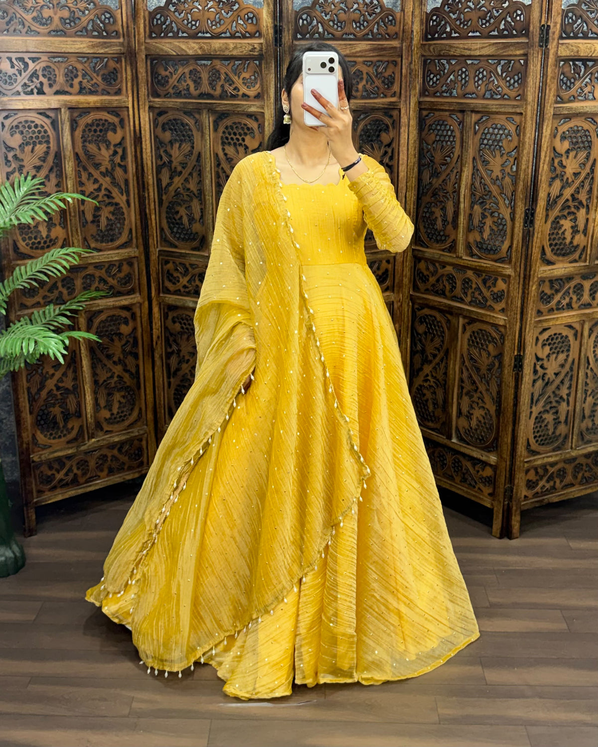 South Salsa Silk Gown with Dupatta
