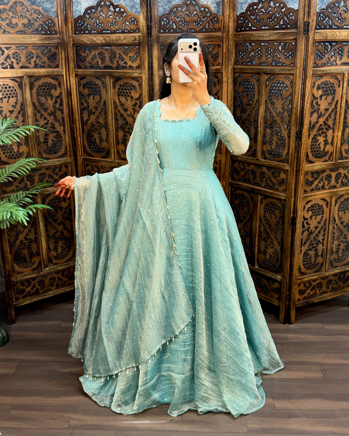 South Salsa Silk Gown with Dupatta